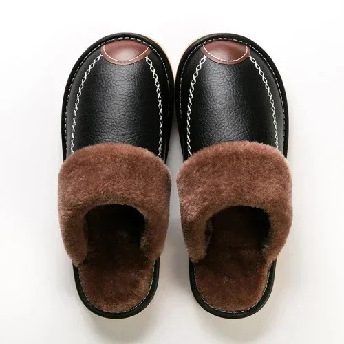 Herren winter hausschuhe leder - winter,